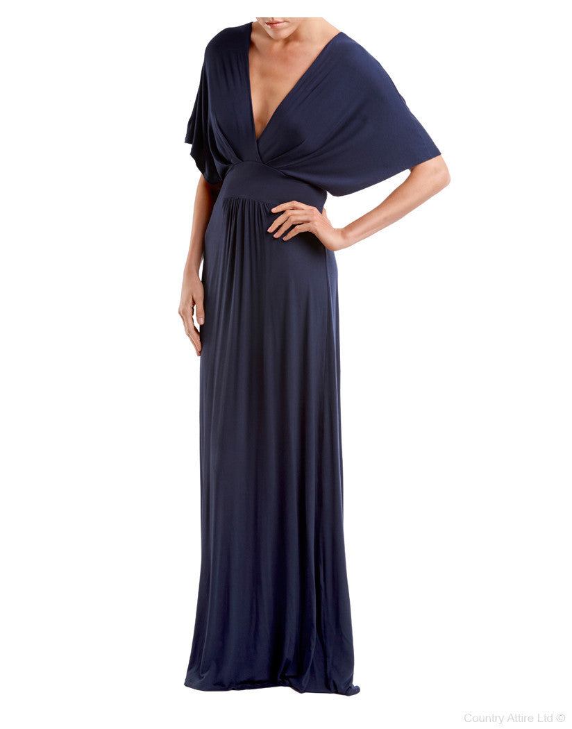 Abaco Beach V Batwing Maxi Dress – Navy